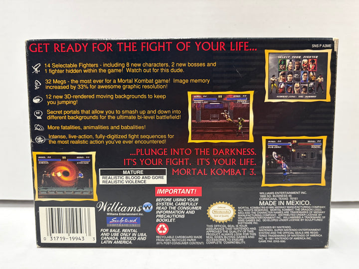 Super Nintendo: Mortal Kombat 3 (Boxed)