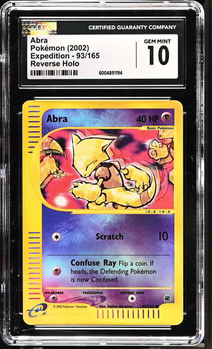 Pokemon 2002 Abra Expedition 93/165 Reverse Holo CGC 10