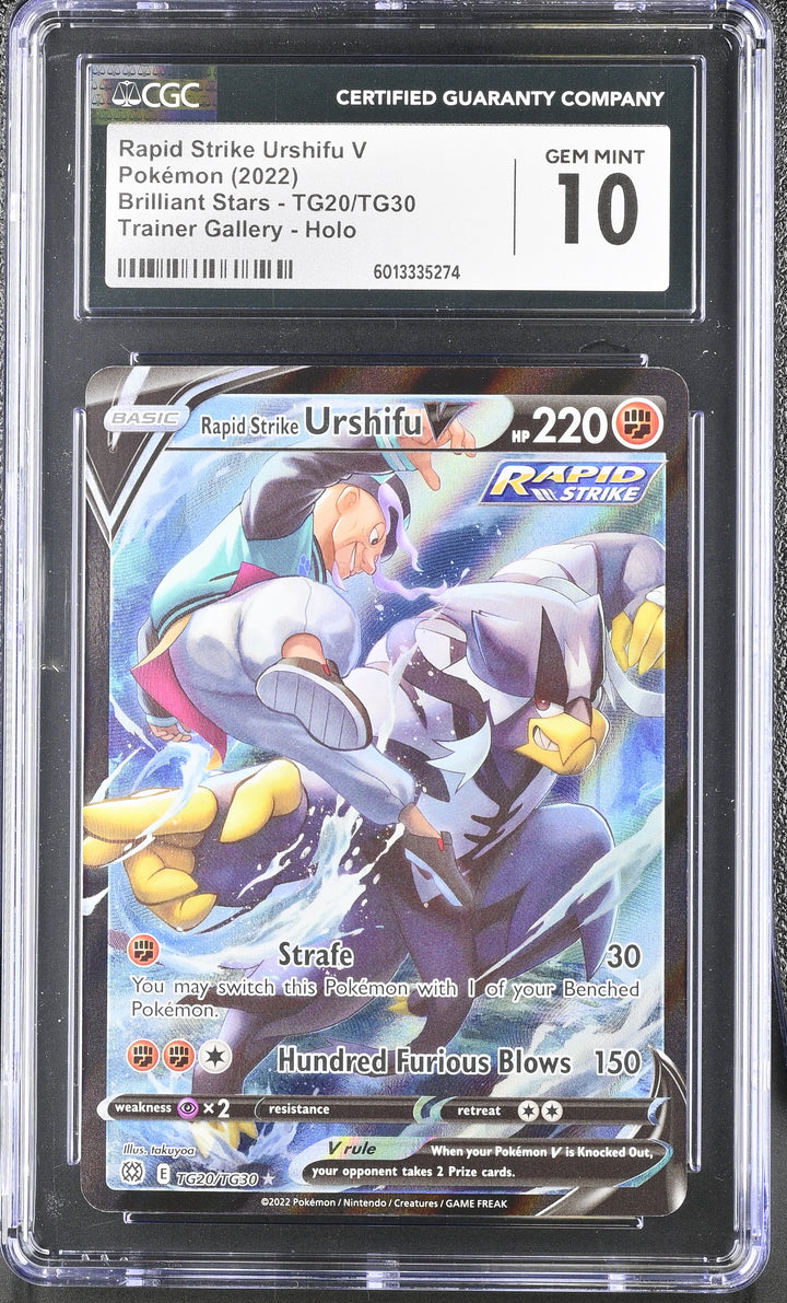 Pokemon 2022 SWSH Brilliant Stars Rapid Strike Urshifu V TG20/TG30 CGC 10