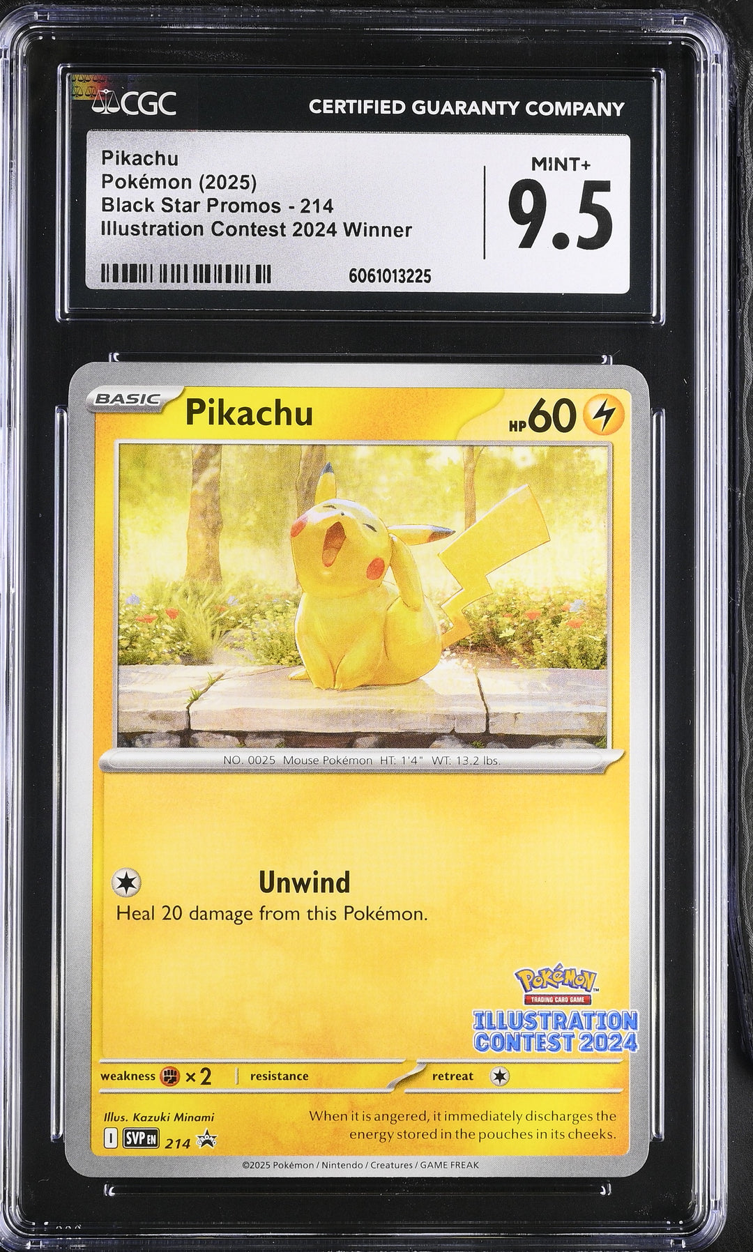 Pokemon 2025 Black Star Promos Pikachu Illustration Contest 2024 Winner 214 CGC 9.5