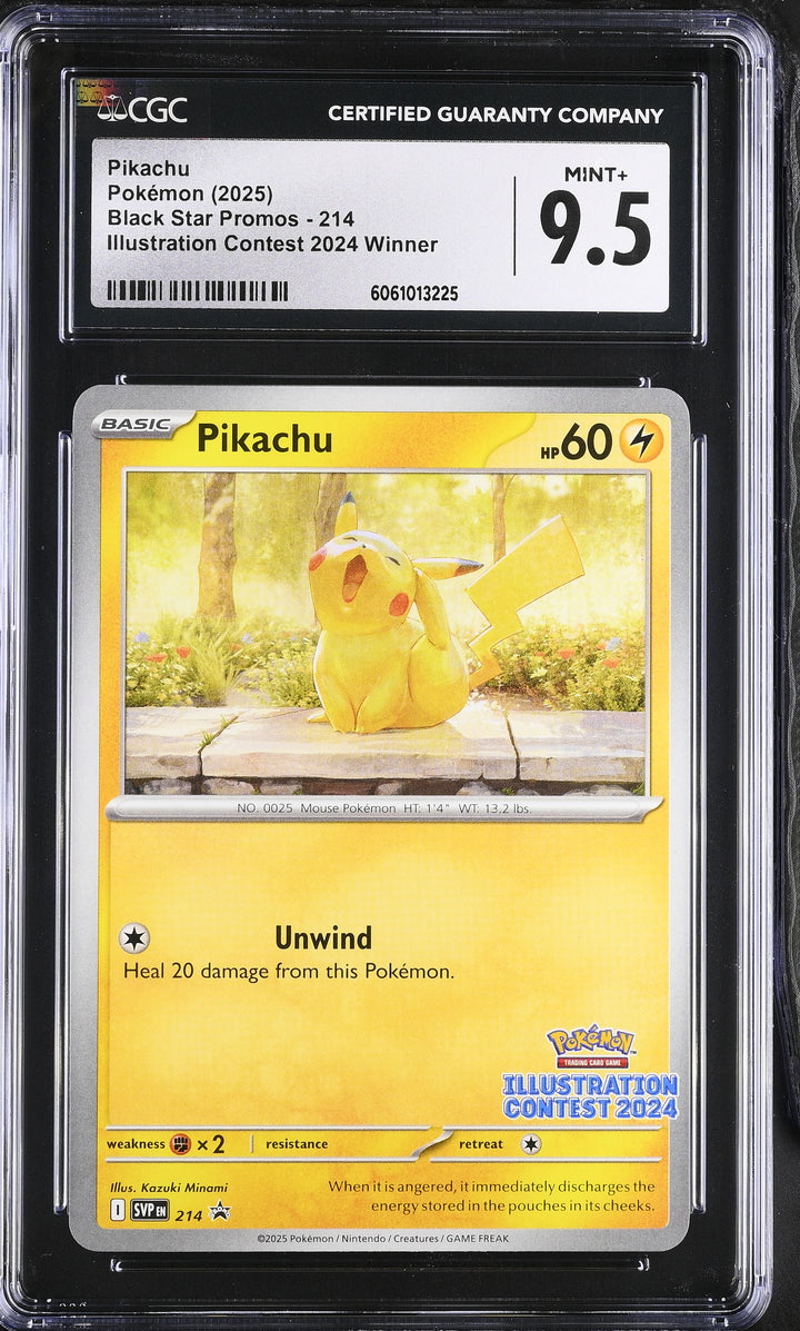 Pokemon 2025 Black Star Promos Pikachu Illustration Contest 2024 Winner 214 CGC 9.5