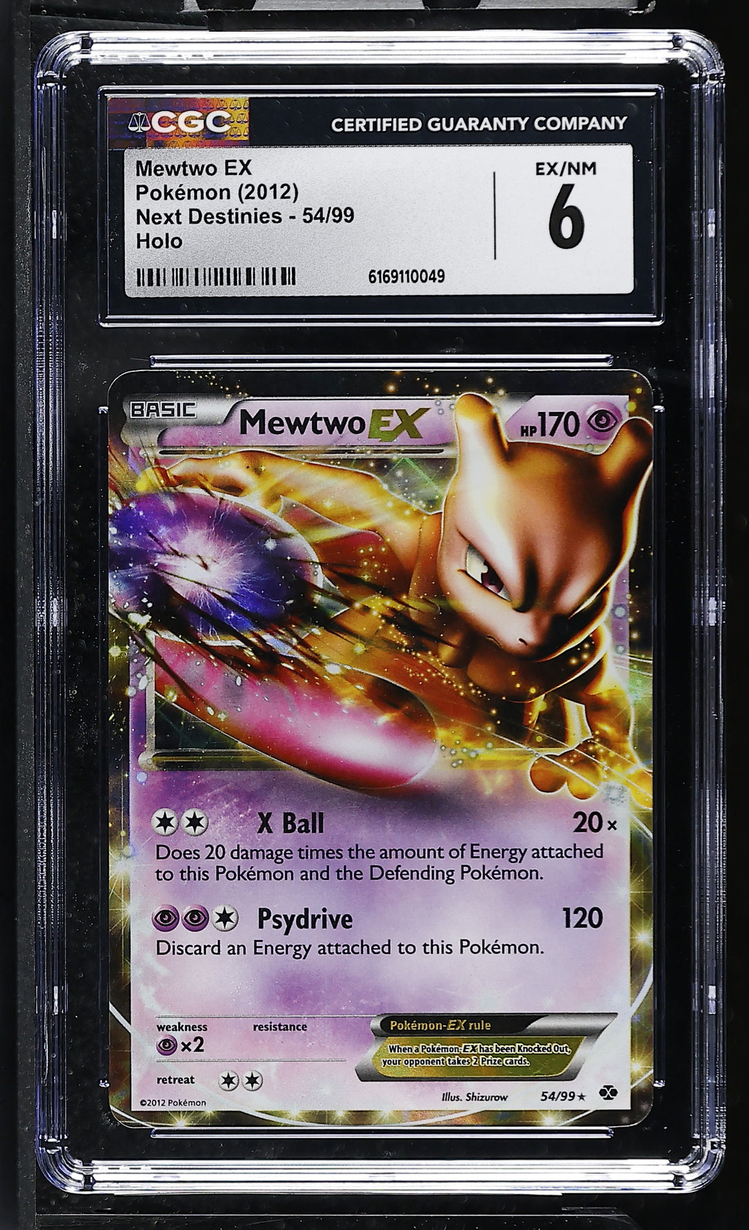 Pokemon 2012 Next Destinies Mewtwo EX 54/99 CGC 6