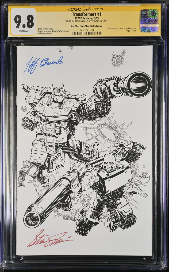 Transformers #1 CGC 9.8 Signature Series - Jeff Edwards & Steve Lydic