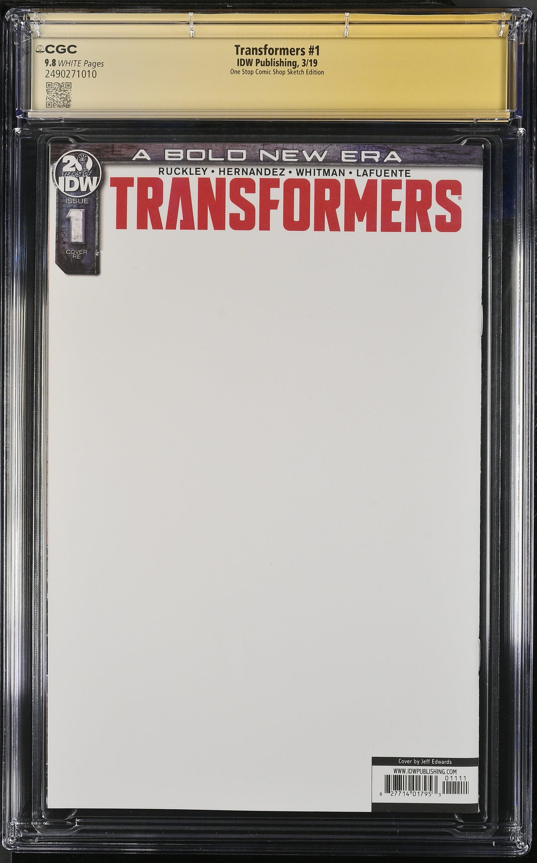 Transformers #1 CGC 9.8 Signature Series - Jeff Edwards & Steve Lydic