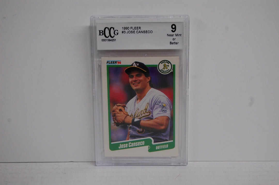 1990 Fleer Baseball Jose Canseco #3 BCCG 9