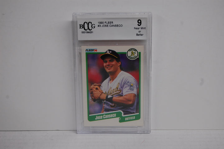 1990 Fleer Baseball Jose Canseco #3 BCCG 9