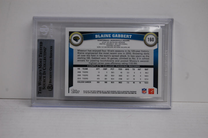 2011 Topps Football Blaine Gabbert #160C  Passing Left Factory Set Only BGS 9