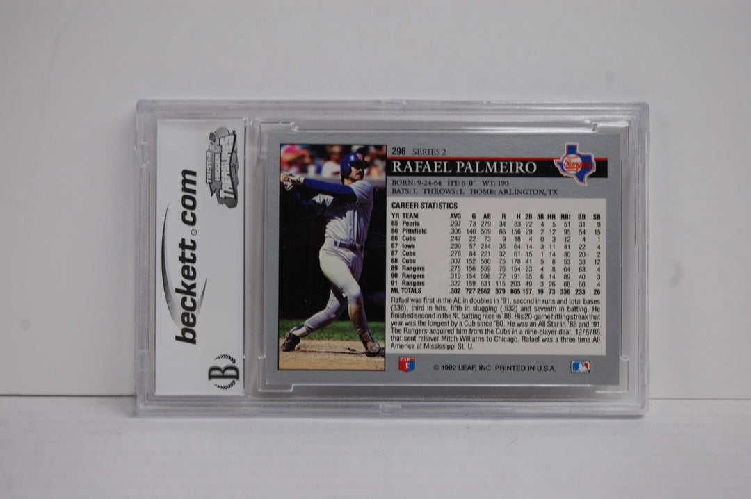1992 Leaf Baseball Rafael Palmeiro #296 BCCG 10