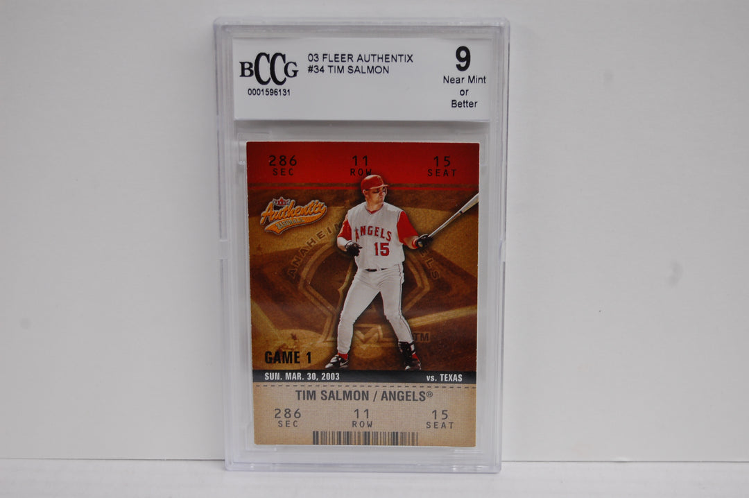 2003 Fleer Authentix Baseball Tim Salmon #34 BCCG 9