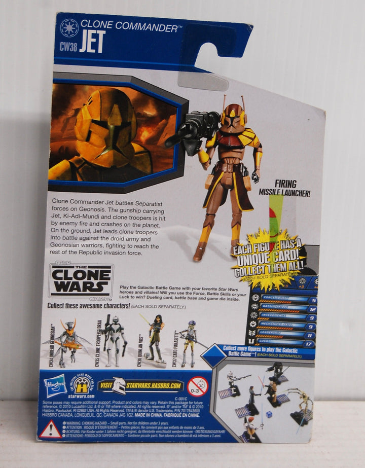 Star Wars Clone Wars Clone Commander Jet 3 3/4" Figure #CW38 Sealed