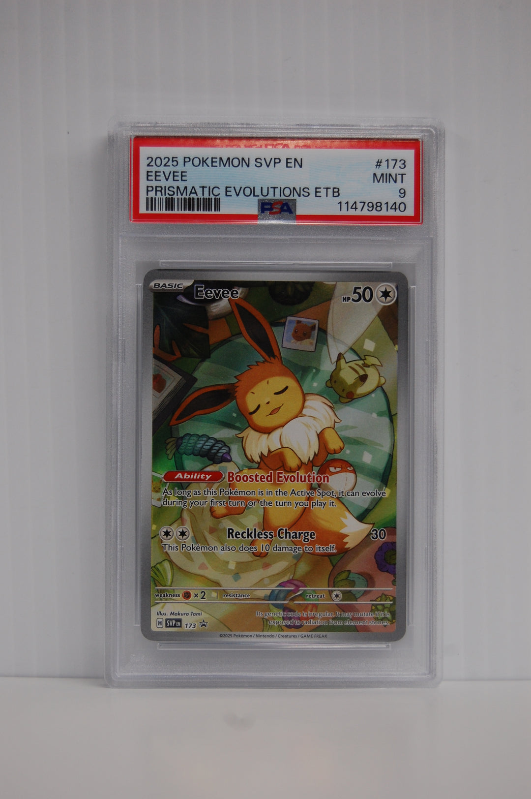 Pokemon 2025 SVP En Eevee Prismatic Evolutions ETB #173 PSA 9
