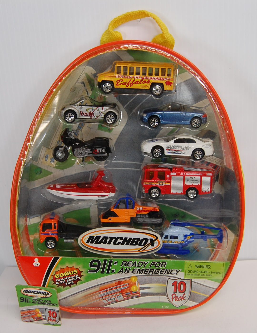 Matchbox - 911: Ready for an Emergency 10-Pack Vehicles w/ Backpack 2001