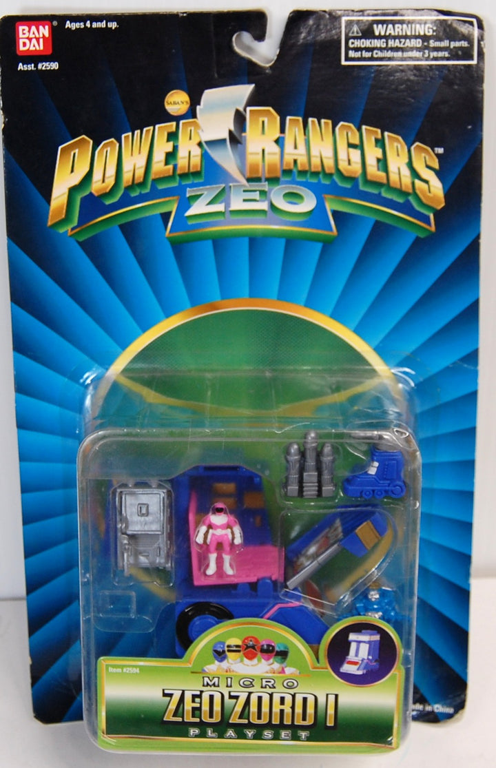 1996 Power Rangers Zeo - Zeo Zord I - Micro Playset (Pink Ranger) Partial Detached Bubble