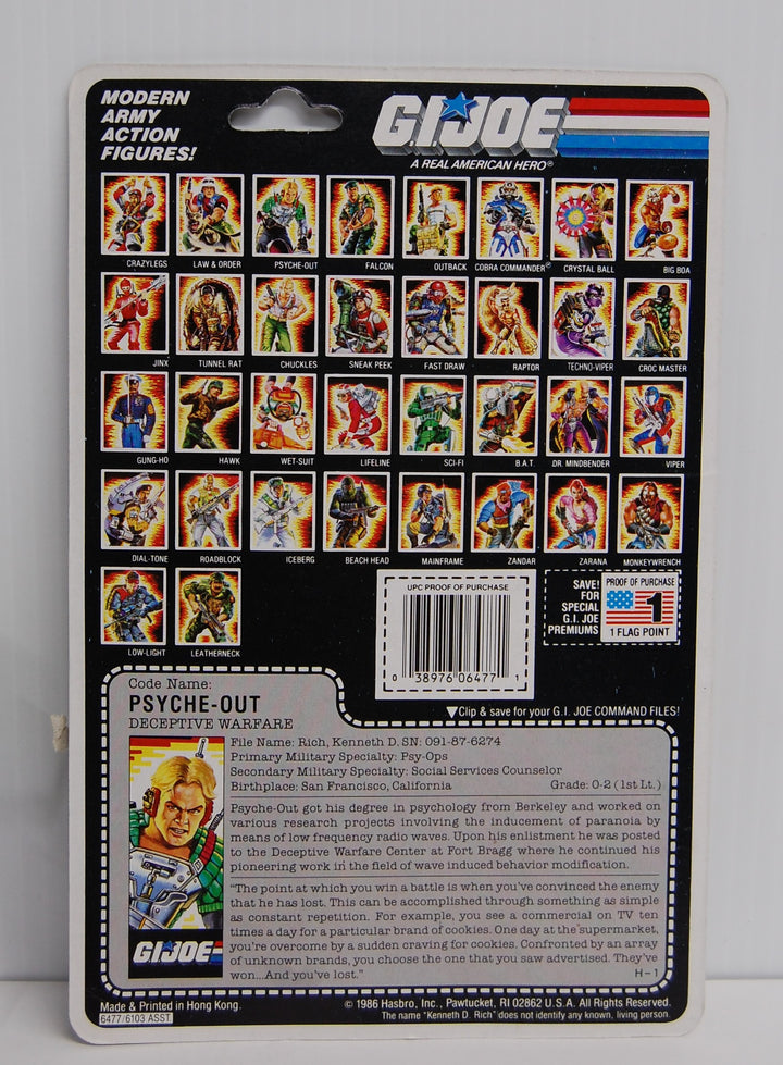G.I. Joe Psyche-Out Action Figure w/ Damaged Card