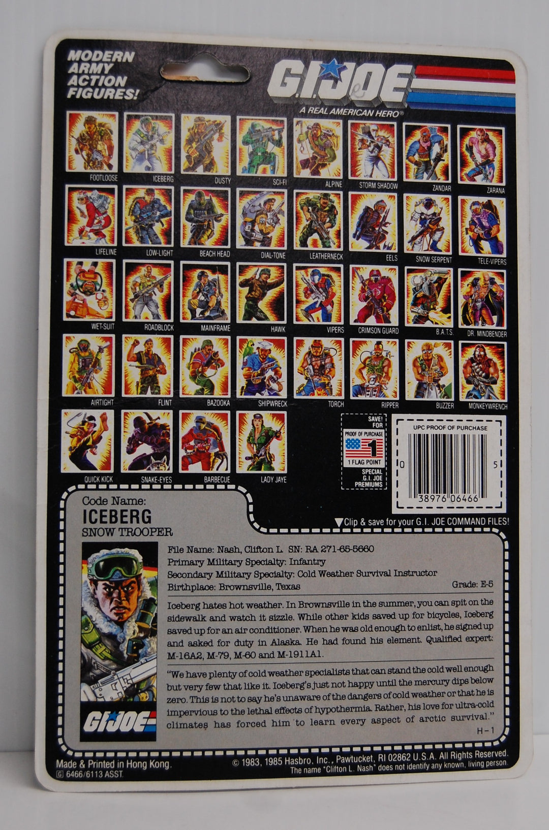 G.I. Joe Iceberg Action Figure w/ Damaged Card