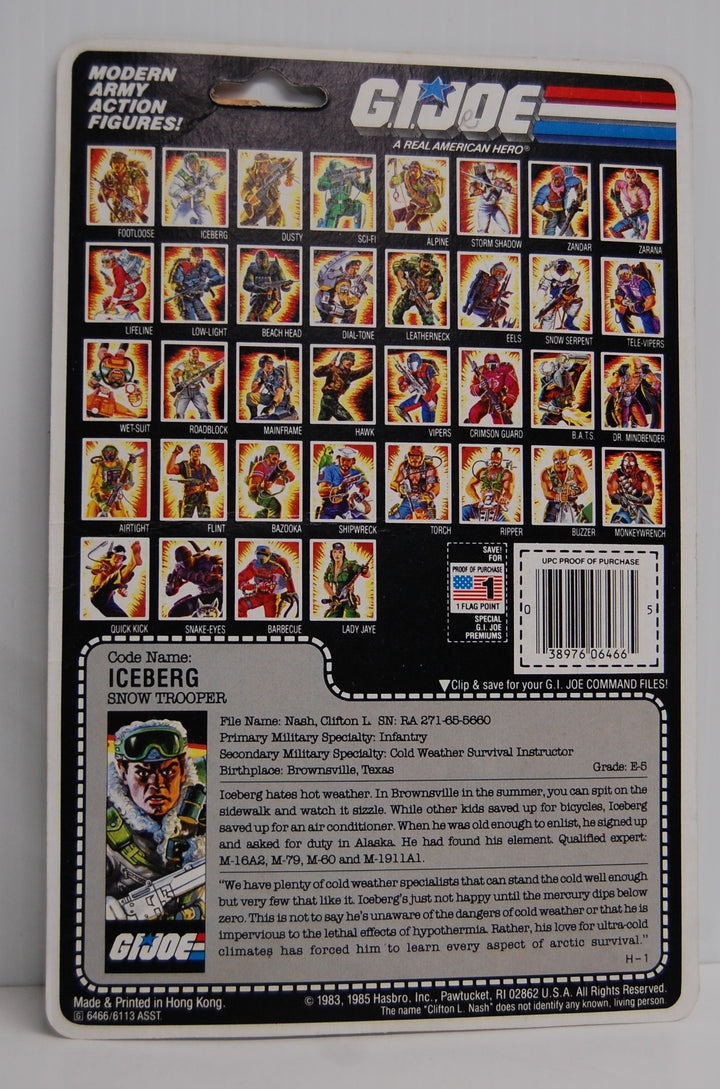 G.I. Joe Iceberg Action Figure w/ Damaged Card