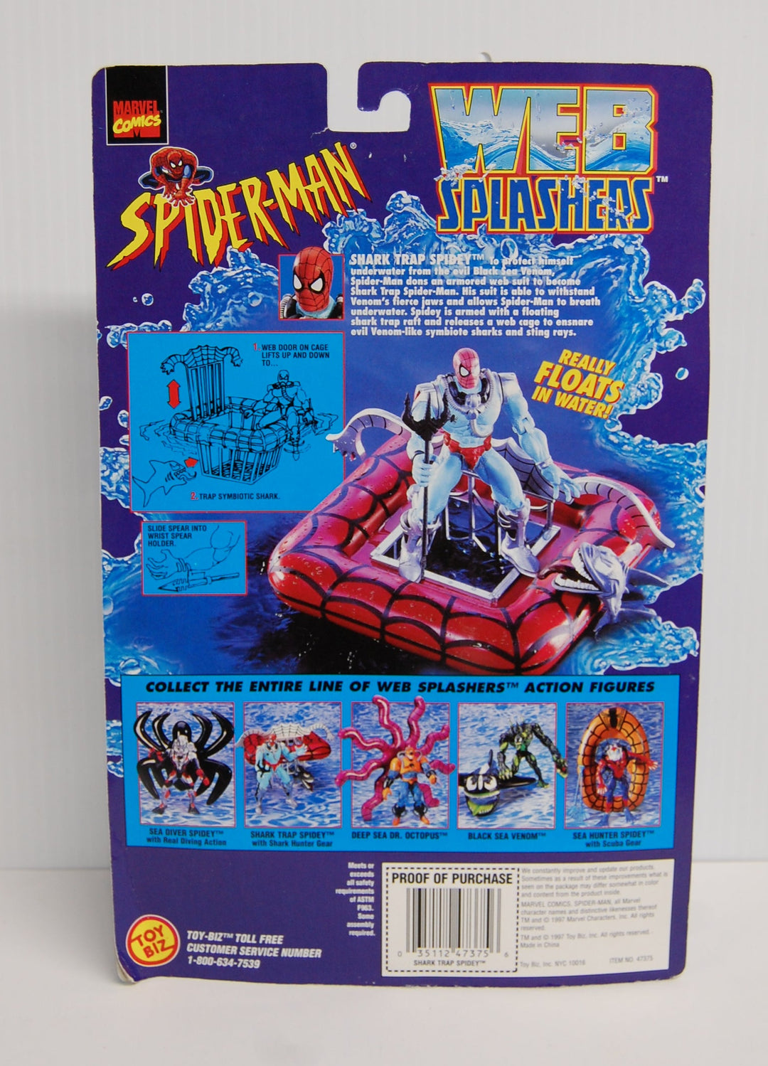 Spider-Man Web Splashers Action Figure w/ Inflatable Shark Trap