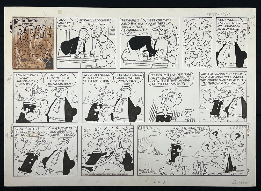 Popeye by Bud Sagendorf Sunday Strip (2/12/1967)