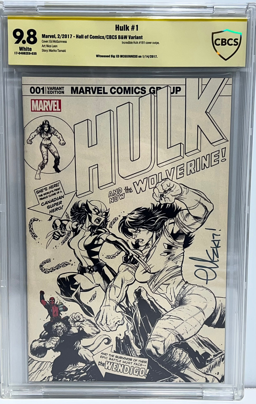 Hulk #1 Black & White Variant CBCS 9.8