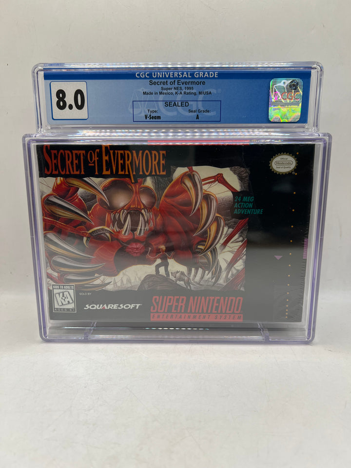 Secret of Evermore Super NES 1995 CGC 8.0 Seal Grade A