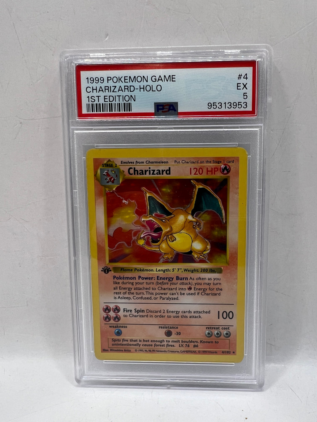 1999 Pokémon 1st Edition Charizard 4/102 PSA 5