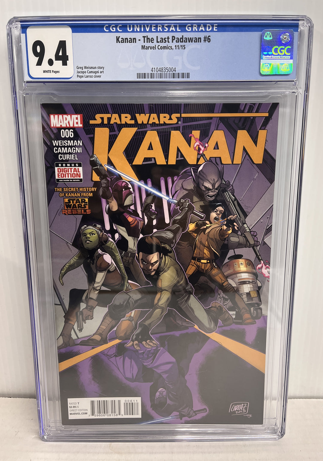 Star Wars Kanan  - The Last Padawan #6 CGC 9.4