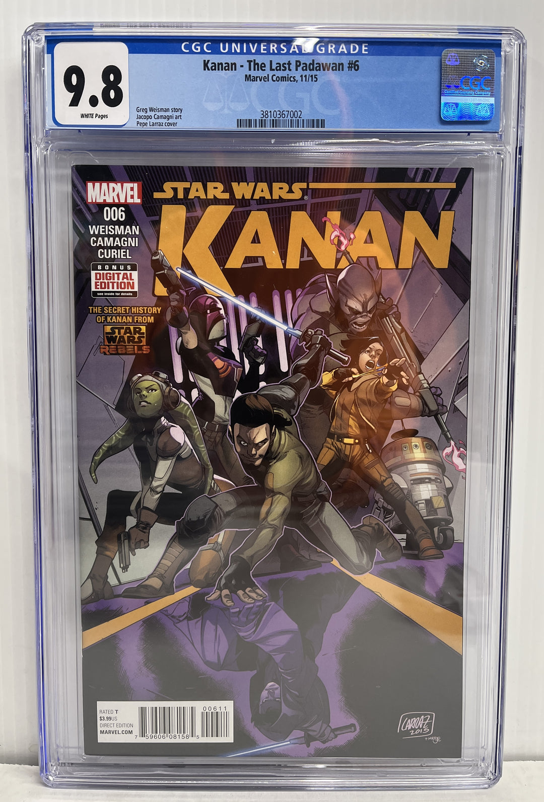 Star Wars Kanan The Last Padawan #6 CGC 9.8
