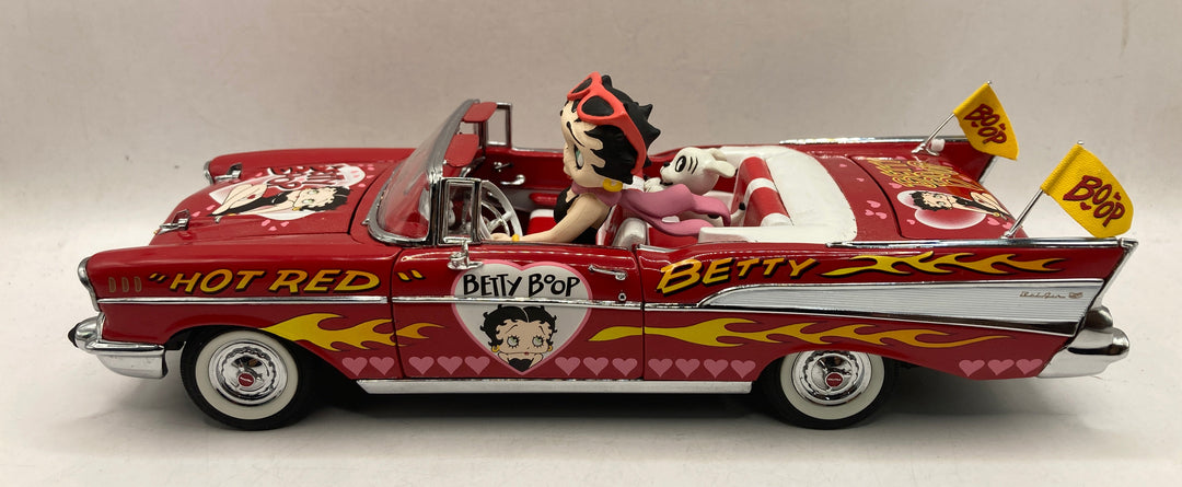 DANBURY MINT BETTY’S '57 CHEVY BEL AIR CONVERTIBLE "BETTY BOOP RED" 1:24 INC