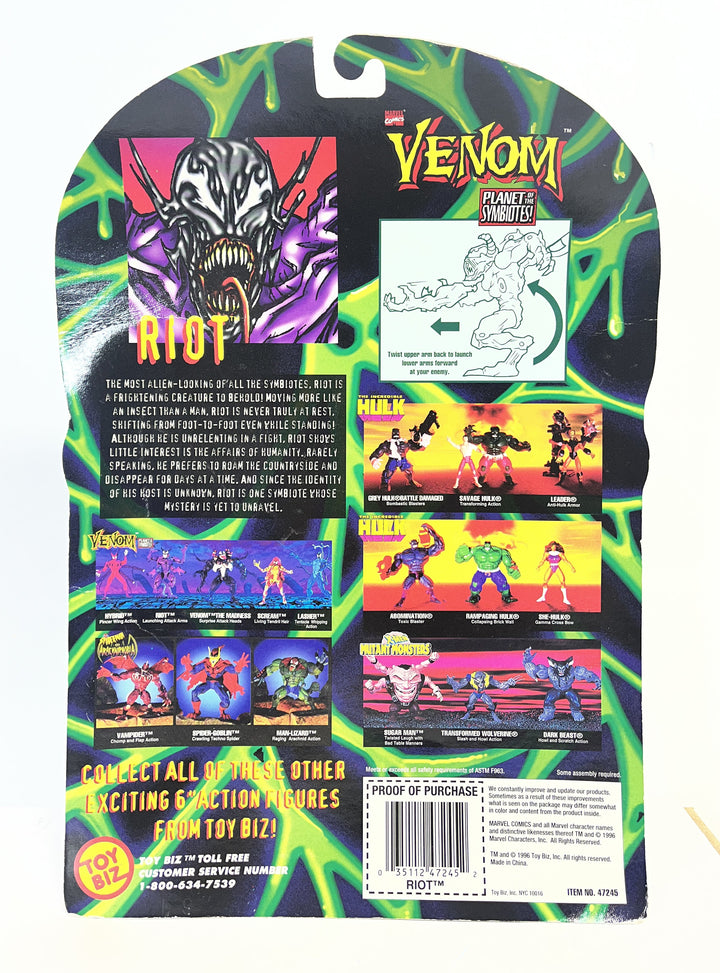 Spider-Man Venom Planet of the Symbiotes Riot Action Figure - Resealed