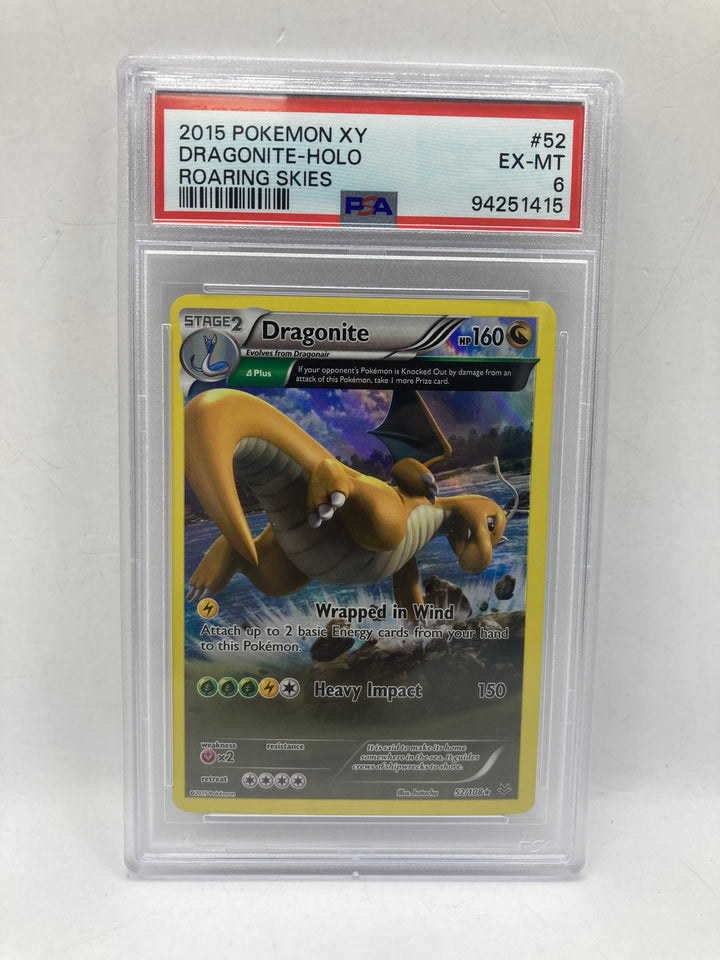Pokemon 2015 XY Dragonite Holo Roaring Skies #52 PSA 6