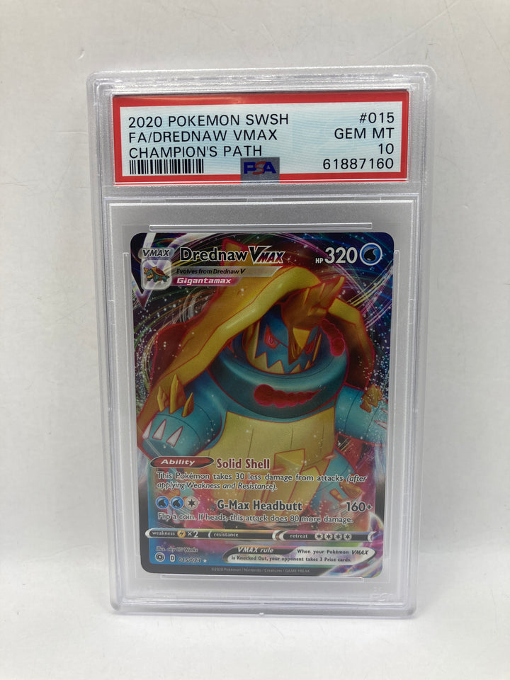 Pokemon 2020 SwSh Fa/Drednaw VMAX Champion's Path #015 PSA 10