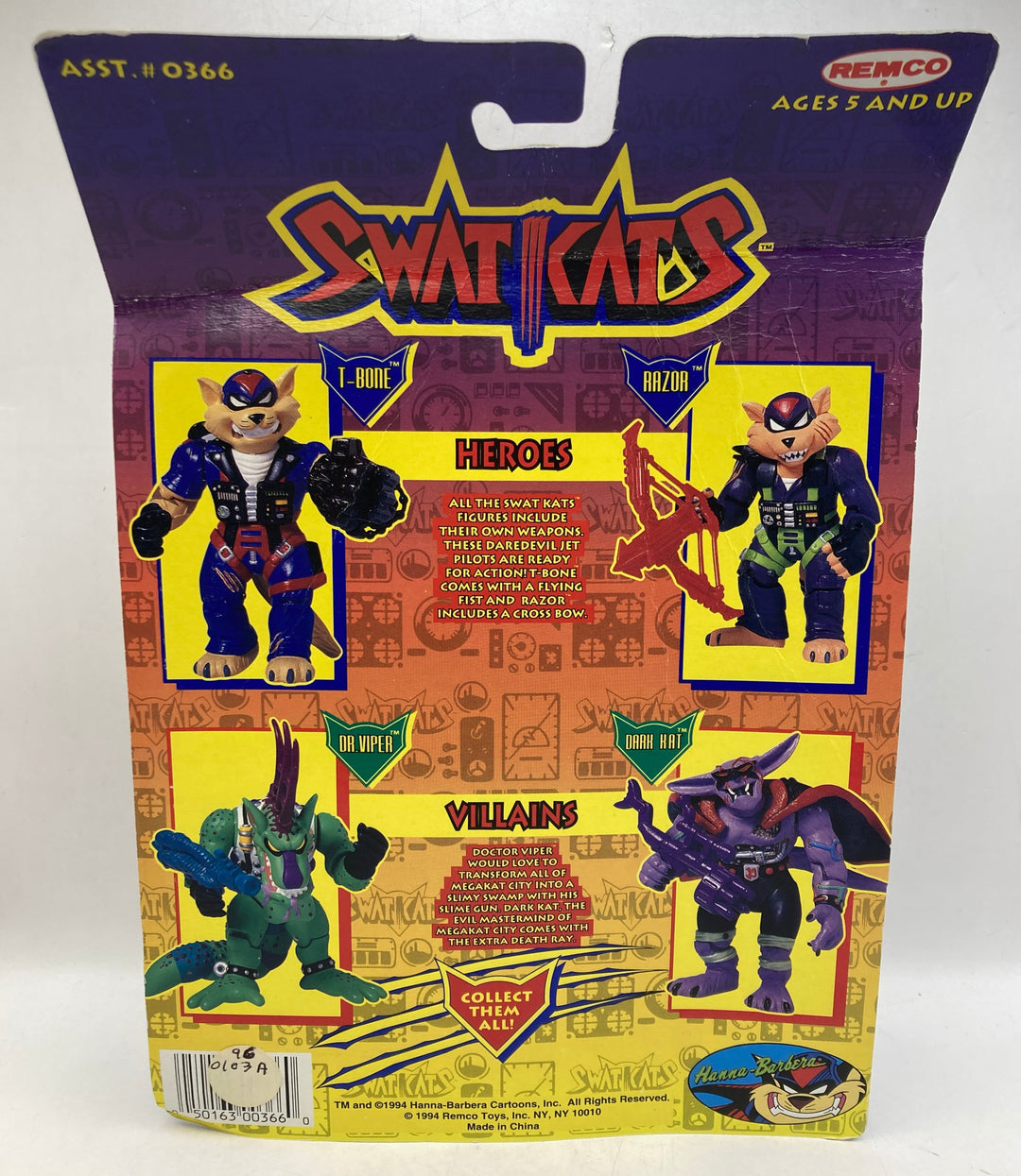 Swat Kats 1994 Dr. Viper Action Figure - Remco - Hanna Barbera