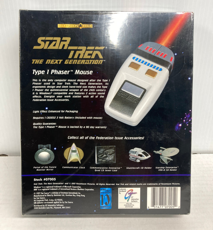 Star Trek The Next Generation TNG Type 1 Phaser Mouse for PC 1997 - Sealed