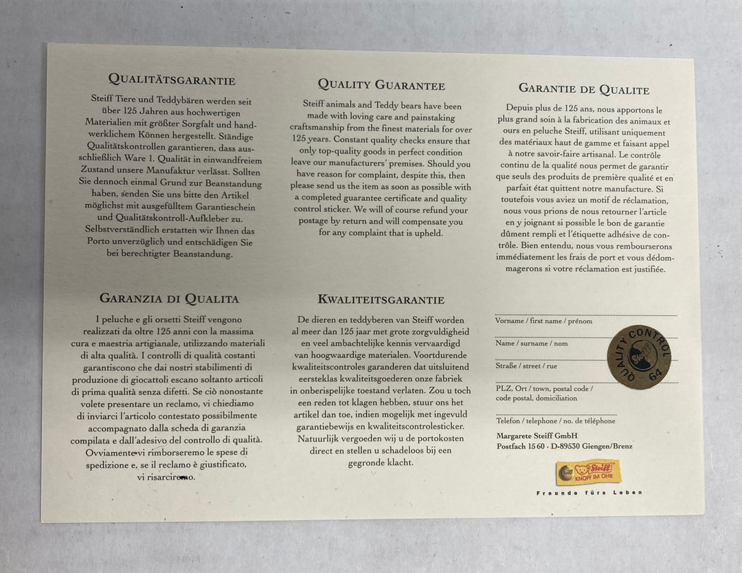 Steiff Lladro Angel Teddy Bear & Bell Ornament 676833 #304 of 2007