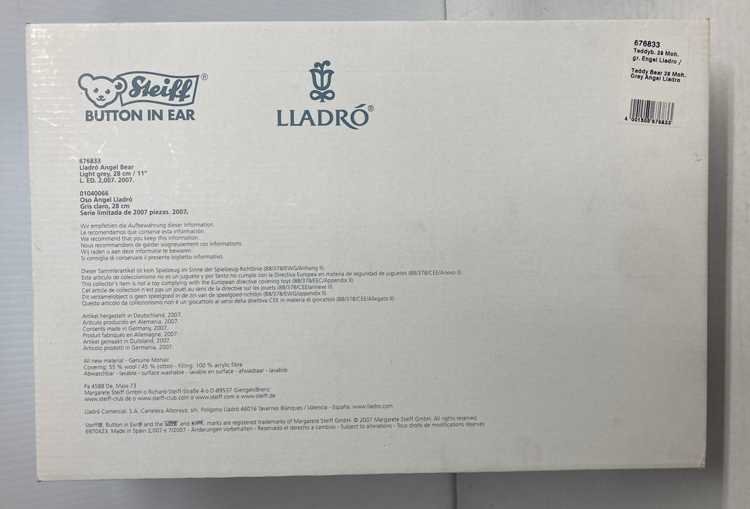 Steiff Lladro Angel Teddy Bear & Bell Ornament 676833 #304 of 2007