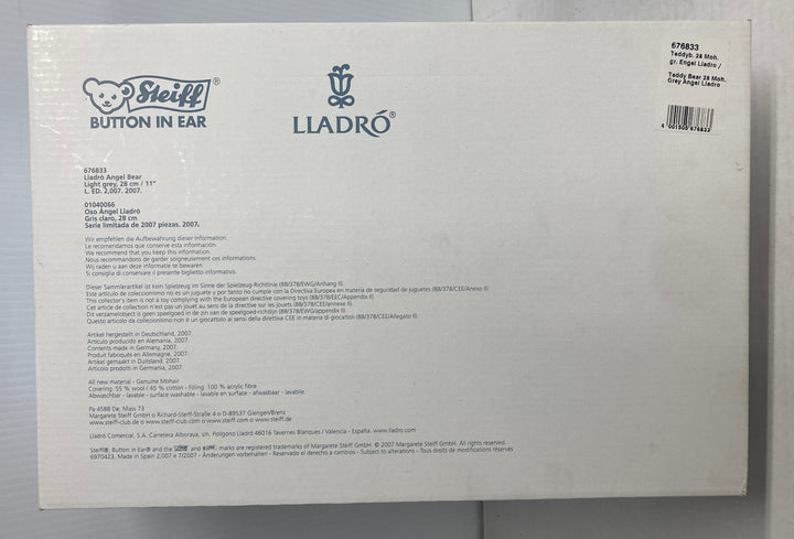 Steiff Lladro Angel Teddy Bear & Bell Ornament 676833 #304 of 2007