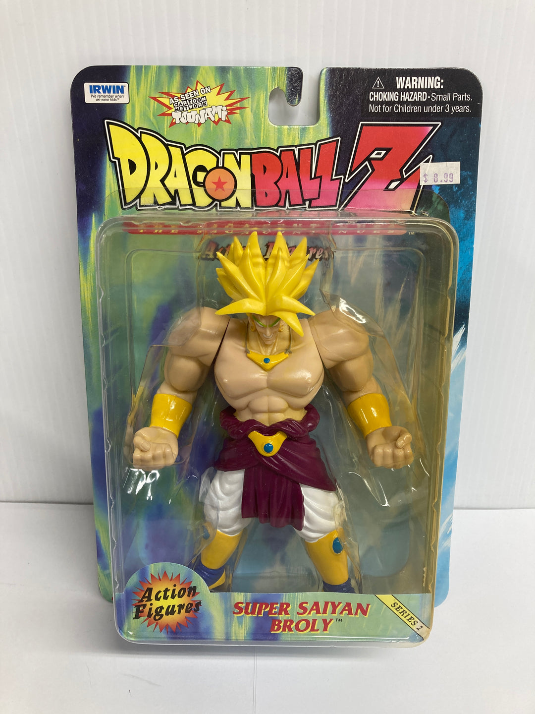 Dragon Ball Z Super Saiyan Broly 1999 Series 2 Action Figure - Sealed/Yellowing Bubble