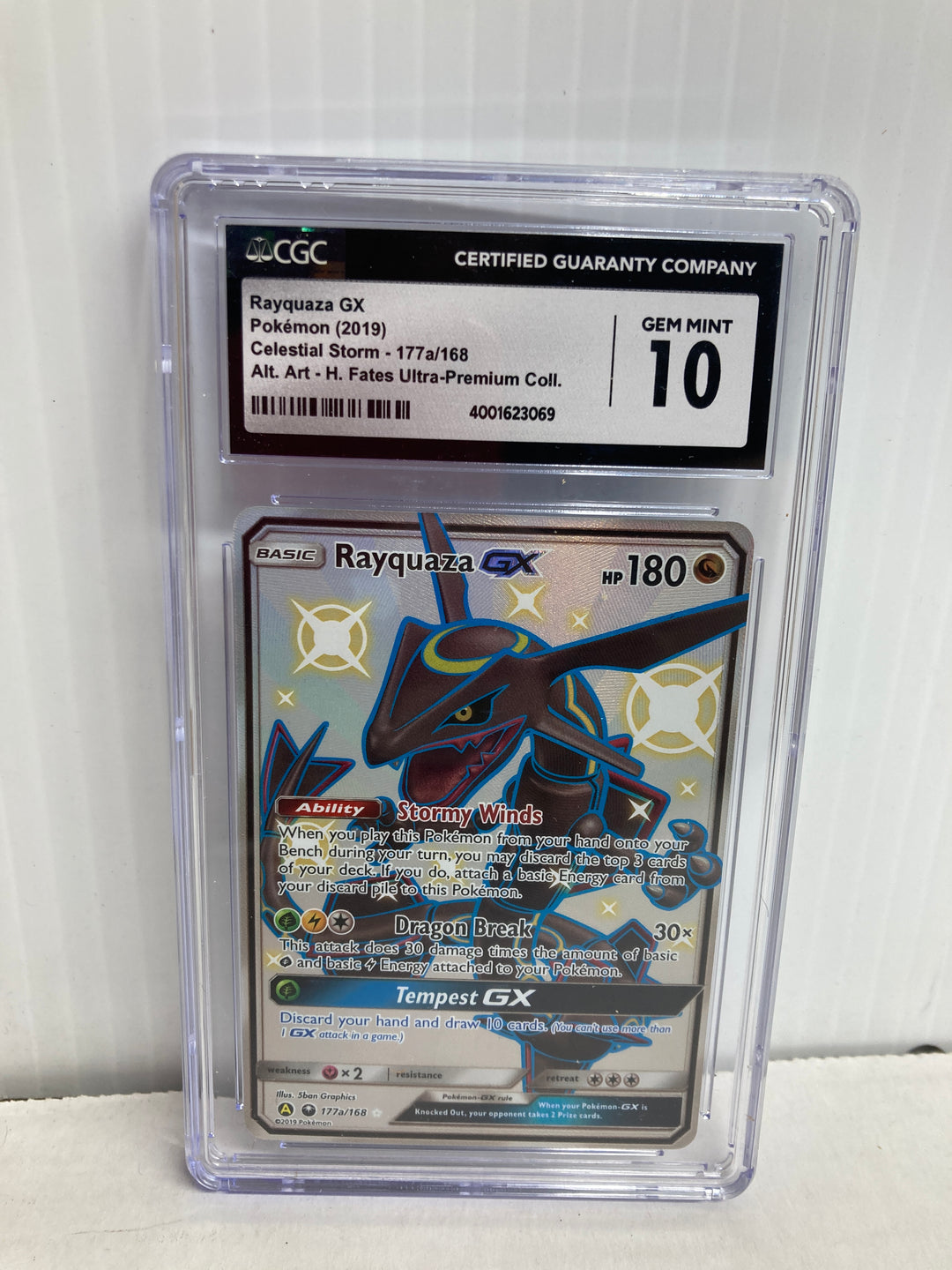 Pokemon 2019 CGC 10 Rayquaza GX Celestial Storm 177a/168 Alt. Art - H. Fates Ultra Premium