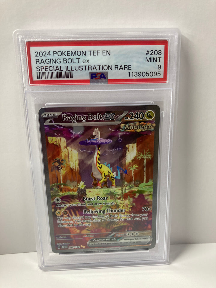 Pokemon 2024 Tef En Raging Bolt ex Special Illustration Rare #208 PSA 9