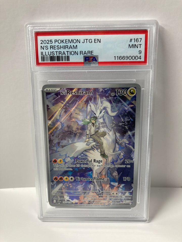 Pokemon 2025 JTG En N's Reshiram Illustration Rare #167 PSA 9