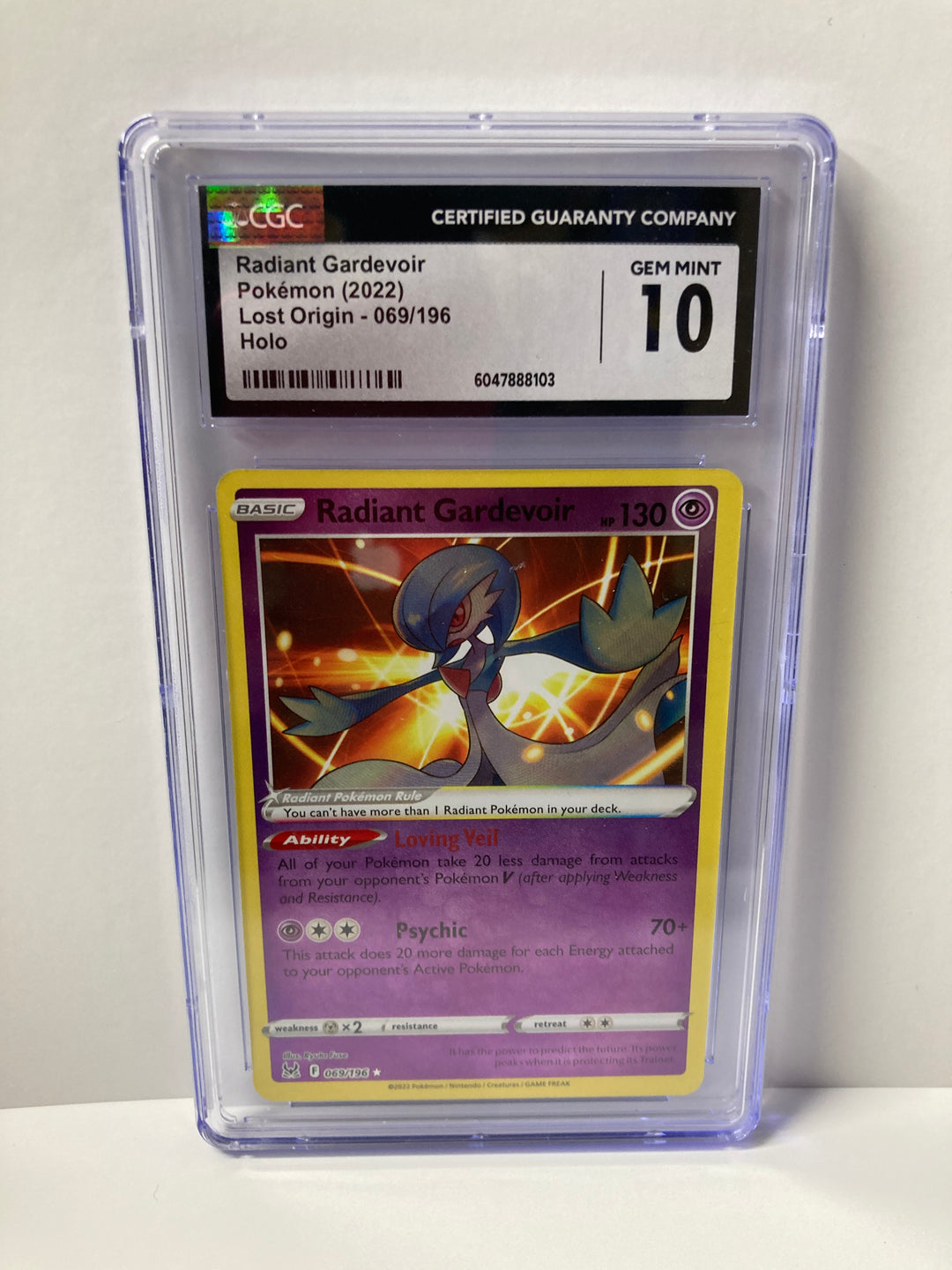 Pokemon 2022 Radiant Gardevoir Lost Origin 069/196 Holo CGC 10