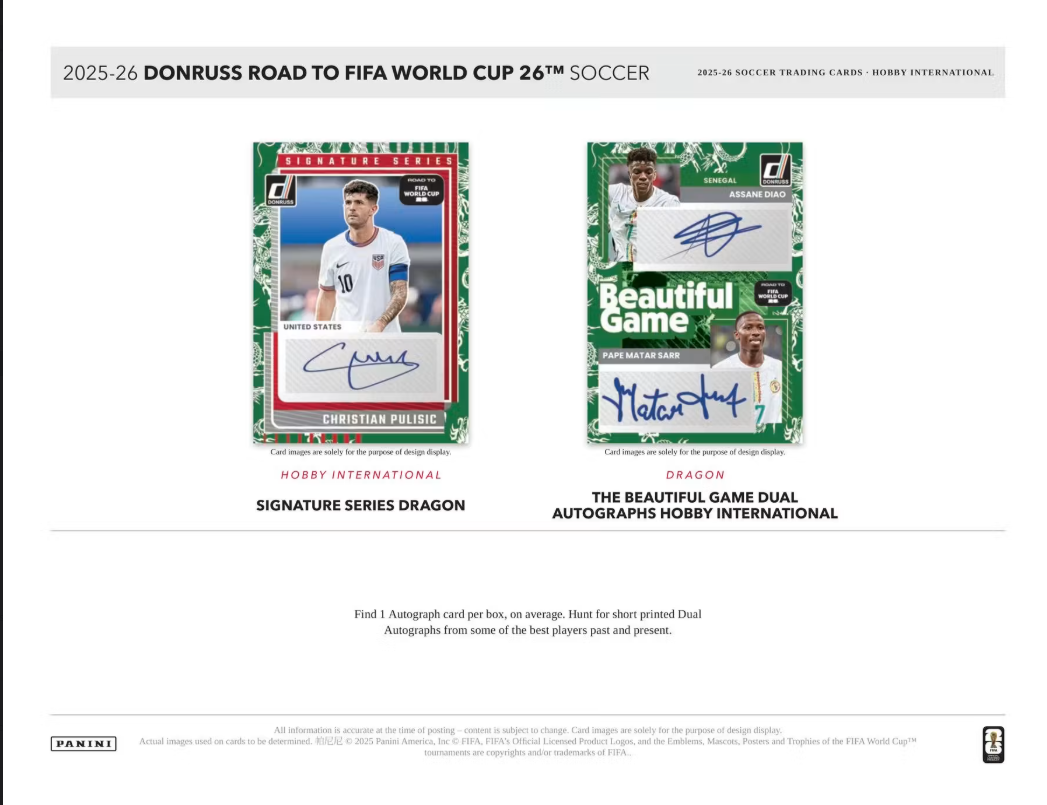 2025-26 Panini Donruss Soccer Road to FIFA World Cup International Hobby Box