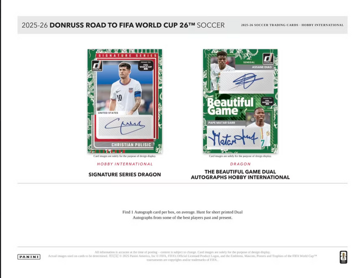 2025-26 Panini Donruss Soccer Road to FIFA World Cup International Hobby Box