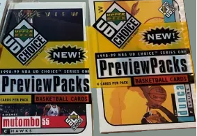 1998-99 UD Choice Basketball Preview Packs Sealed 6 Card Pack