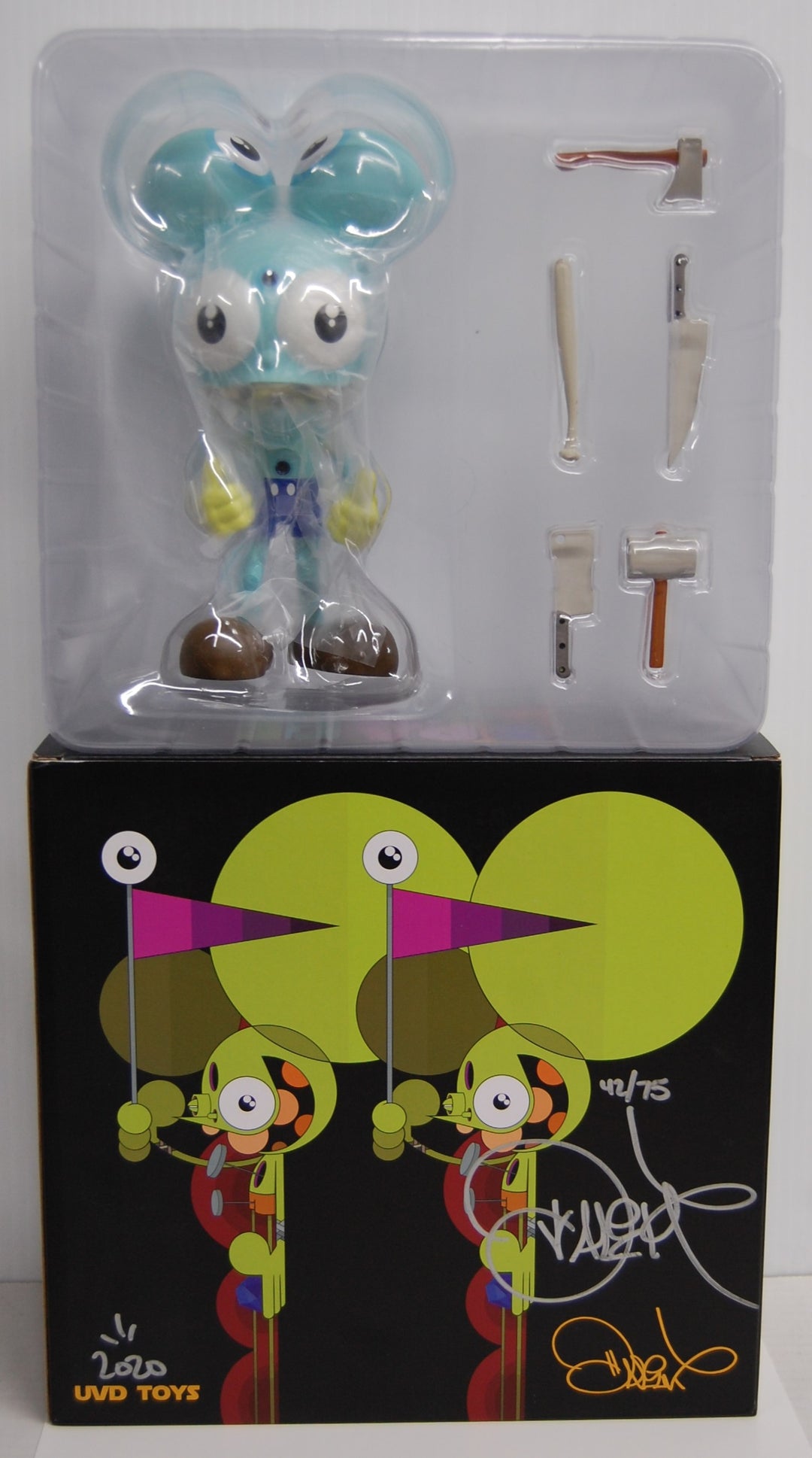 Dalek X UVD Toys - Space Monkey 7.5" Figure (Blue)  42/75 Signed 2020