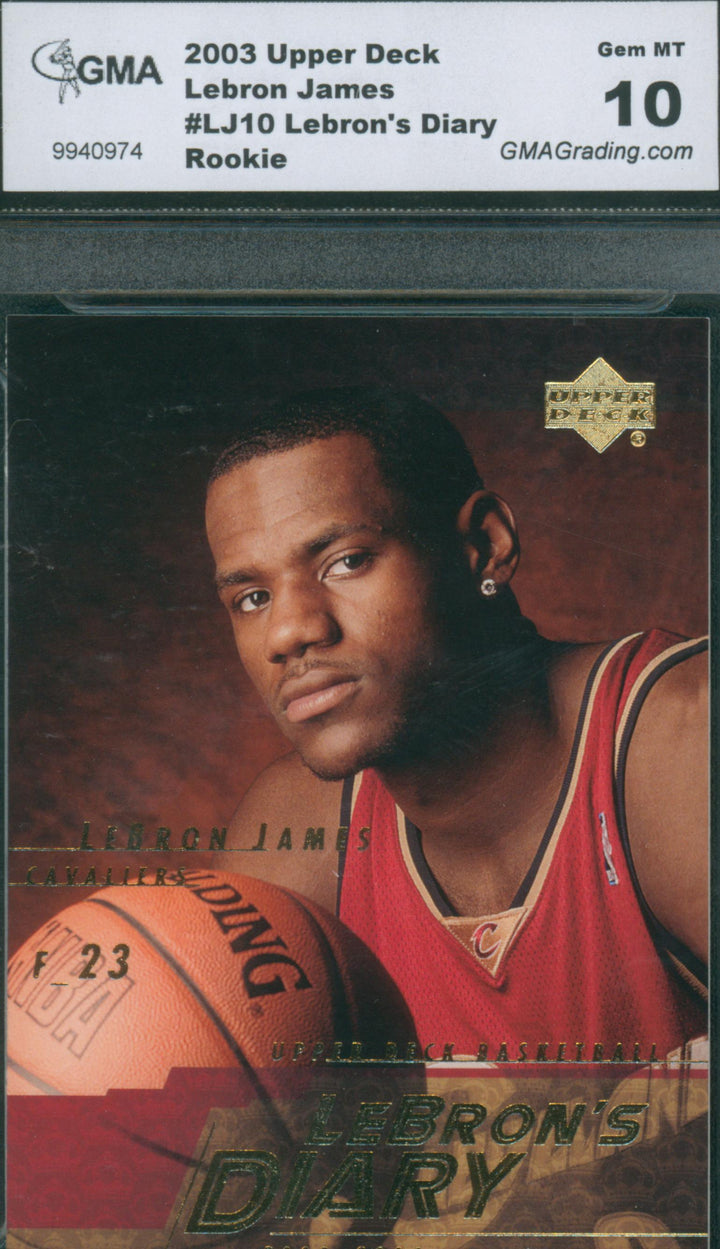 2003 Upper Deck Basketball Lebron James #LJ10 Lebron's Diary Rookie GMA 10