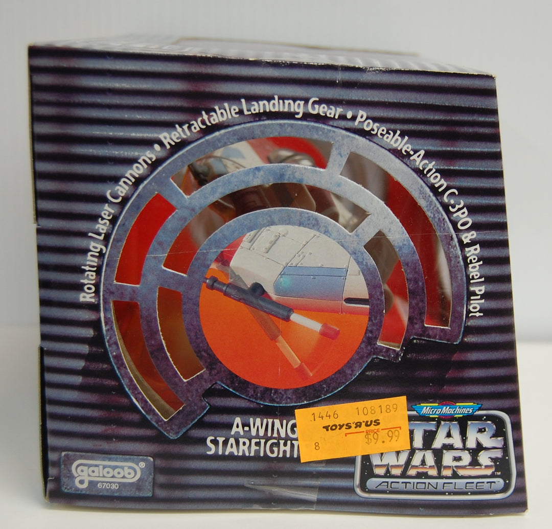 Micro Machines 1995 Star Wars Action Fleet - A-Wing Starfighter (Rebel Pilot & C-3PO)