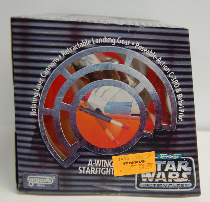 Micro Machines 1995 Star Wars Action Fleet - A-Wing Starfighter (Rebel Pilot & C-3PO)