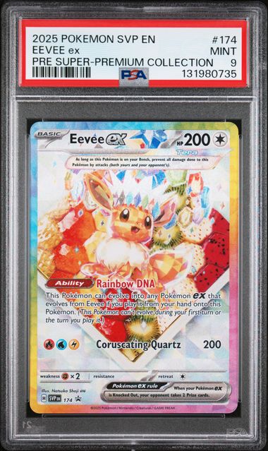 Pokemon 2025 SVP EN-SV Black Star Promo Eevee ex #174 PSA 9