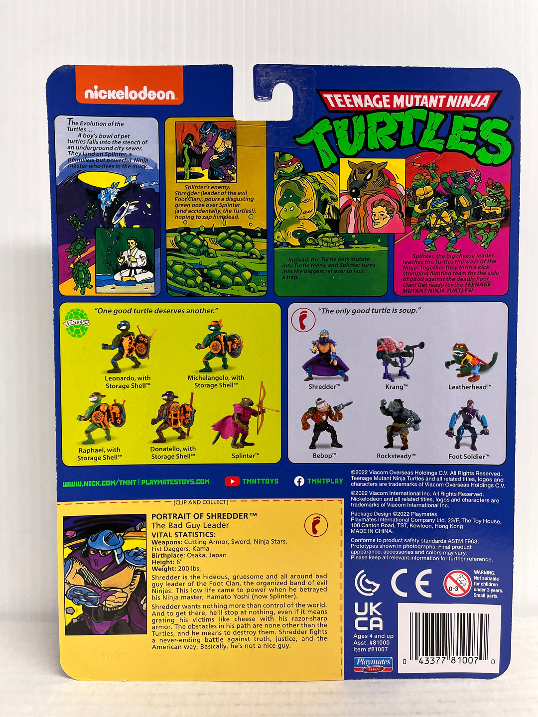 Teenage Mutant Ninja Turtles Shredder 2022 Re-Issue Action Figure